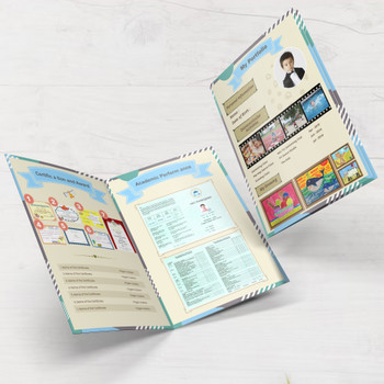 淡雅黃帶相框DIY學生個人檔案-portfolio小學