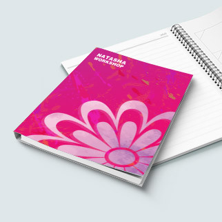 紫紅墨跡花底裝飾