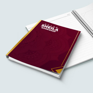 朱紅淡痕歐式花紋鑲金色幾何圖形裝飾