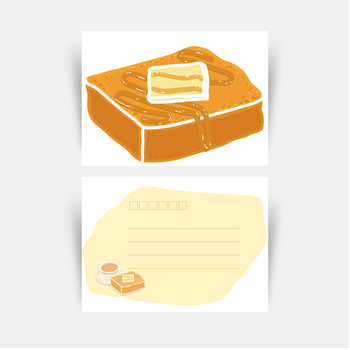 卡通風格西多士明信片