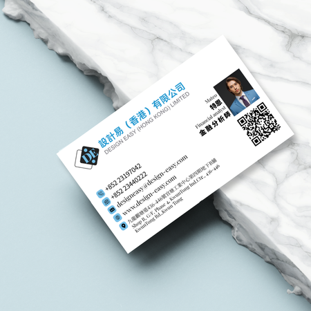卡片設計-白底帶頭像商業卡片(橫向卡片)-1-卡片設計-Design Easy