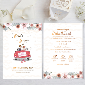 wedding card 卡通插畫